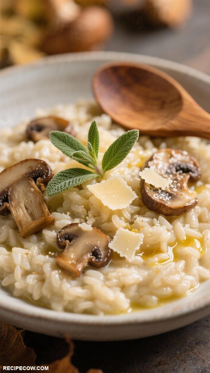 fall meal ideas Mushroom and Sage Risotto