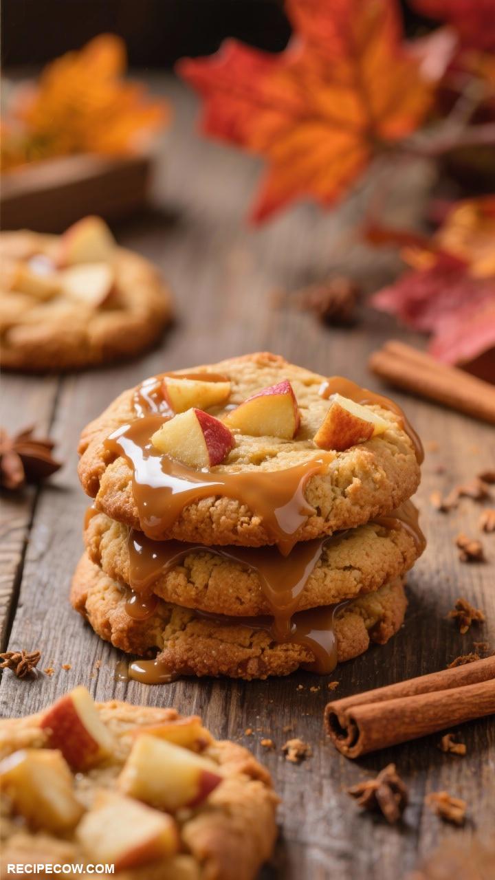 fall themed cookies Apple Cider Caramel Cookies