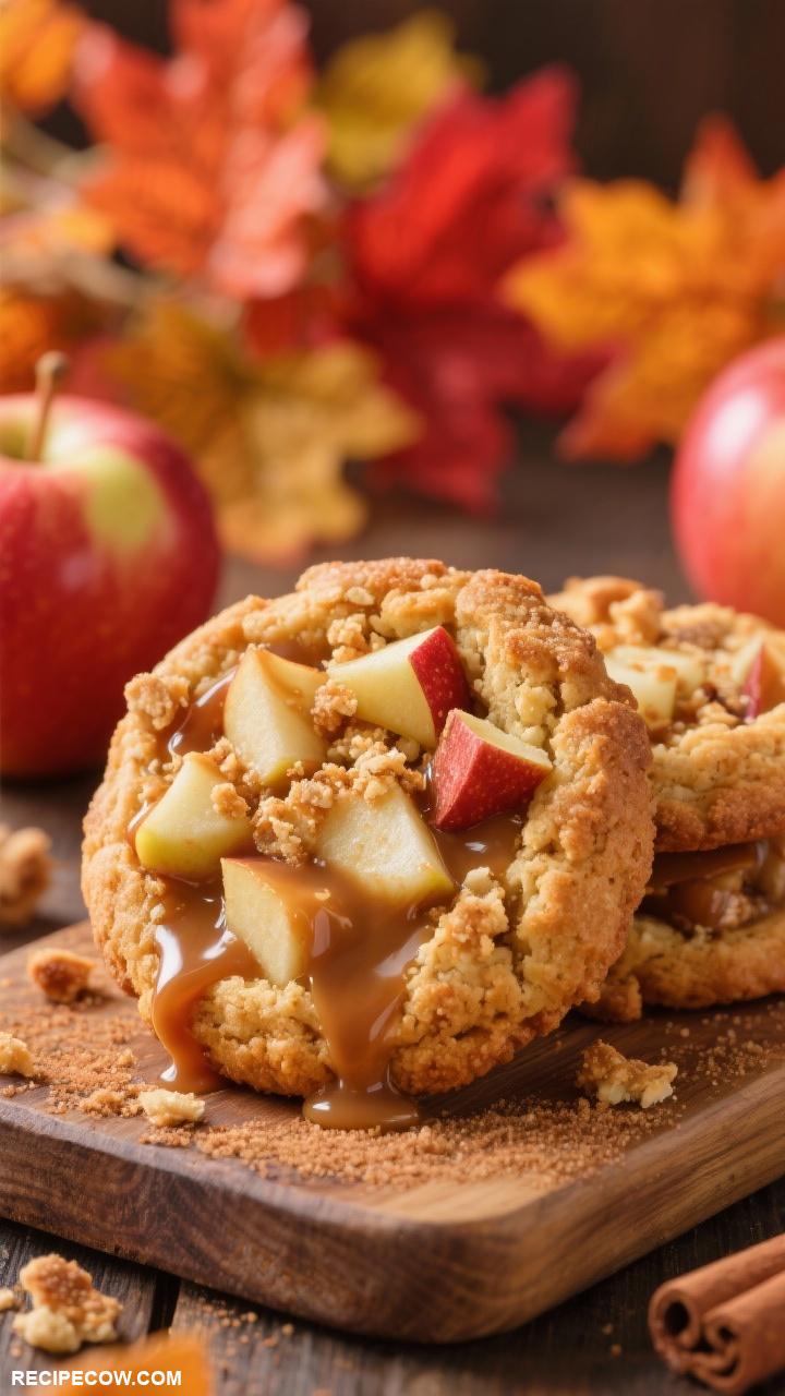 fall themed cookies Caramel Apple Pie Cookies
