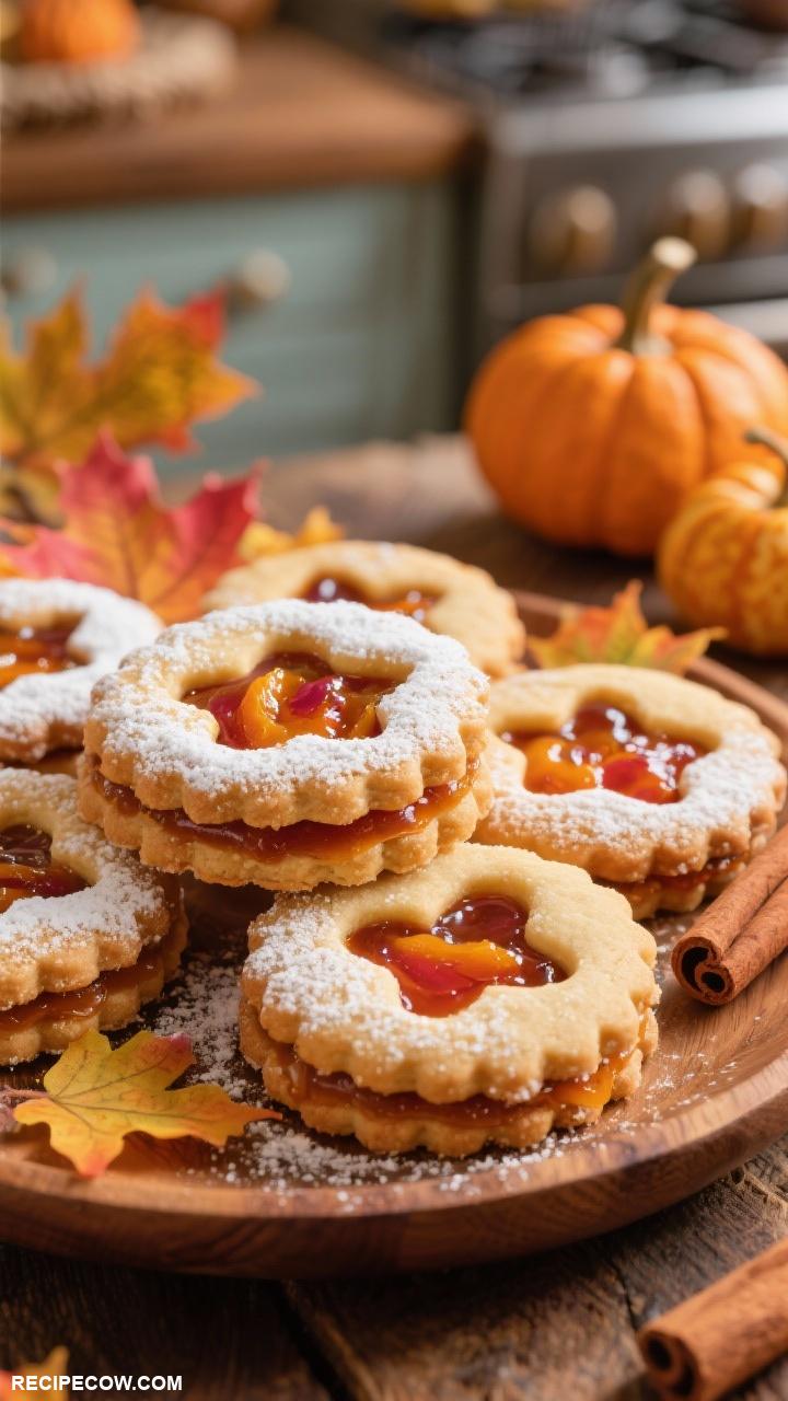 fall themed cookies Harvest Spice Linzer Cookies