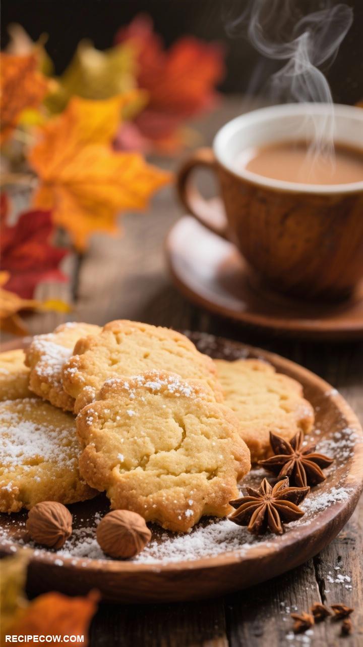 fall themed cookies Nutmeg and Clove Shortbread Cookies