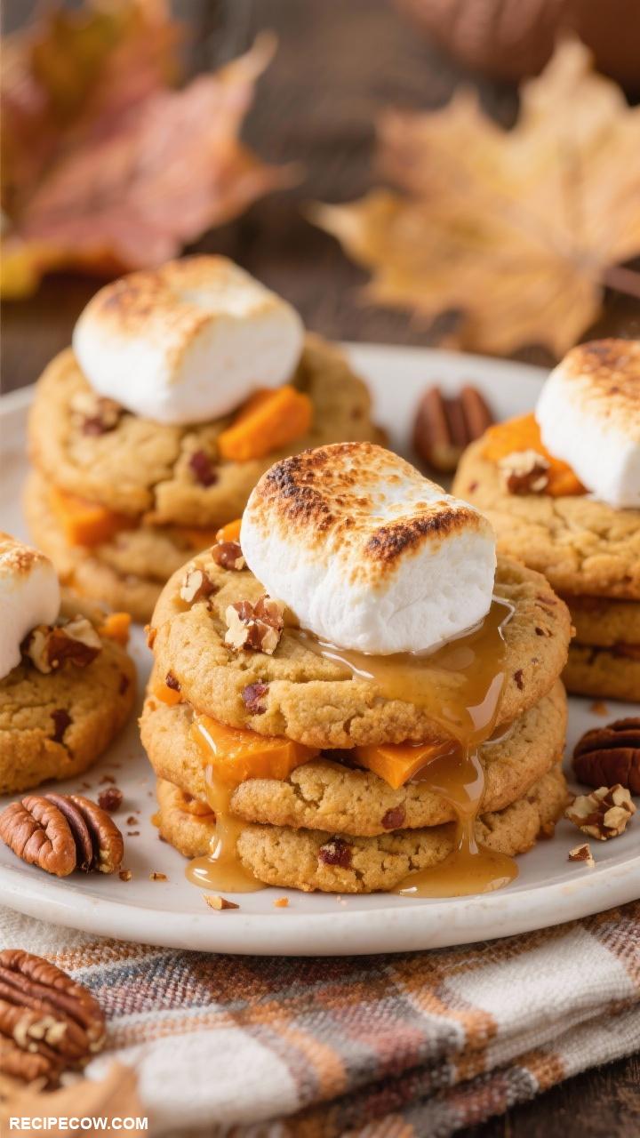 fall themed cookies Sweet Potato Marshmallow Cookies