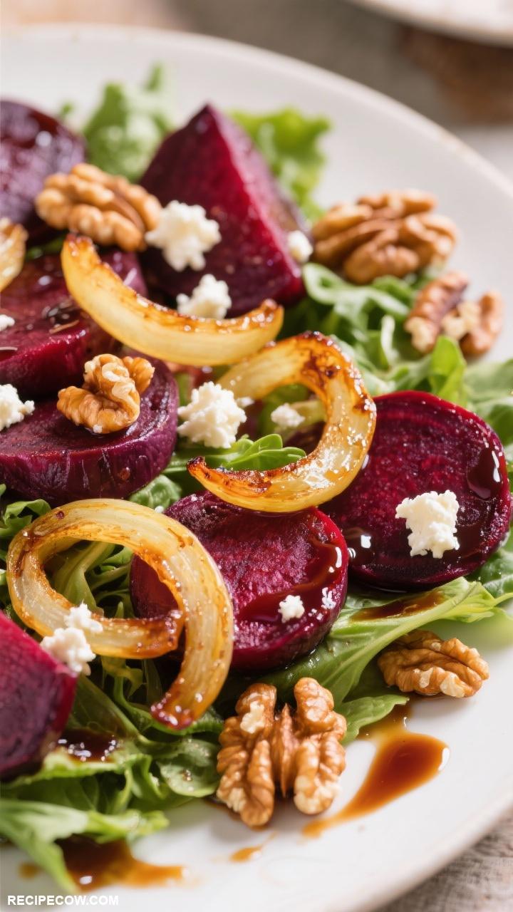 fall veggie recipes Caramelized Onion and Beet Salad