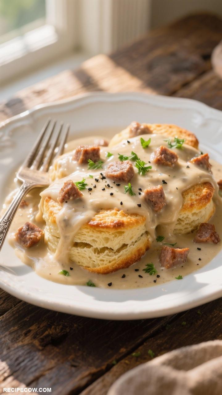 farmhouse meals Homemade Biscuits and Gravy