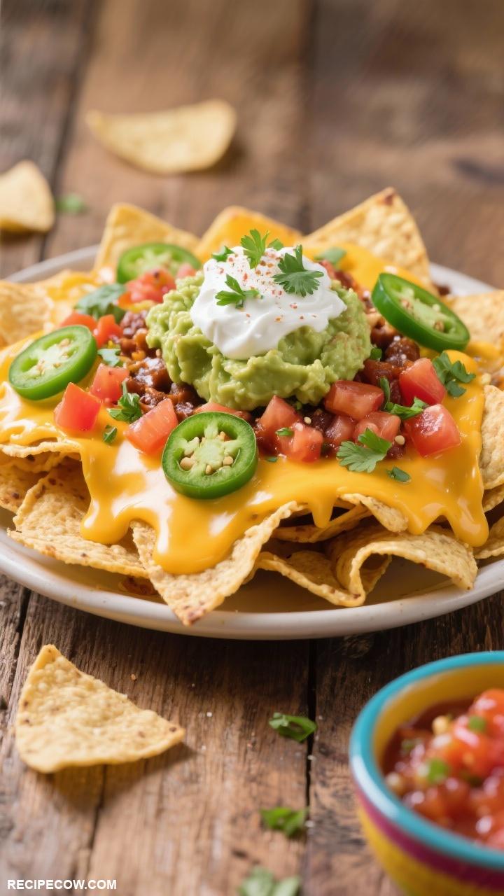 game day appetizers Loaded Nachos with Cheese 1