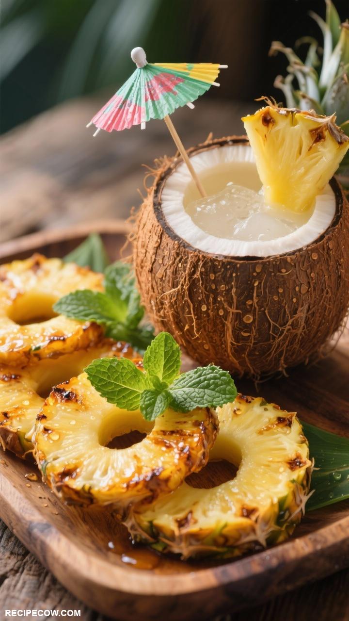 grilling ideas for dinner Grilled Pineapple and Coconut Drink