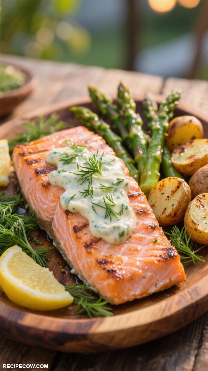grilling ideas for dinner Grilled Salmon with Dill Sauce