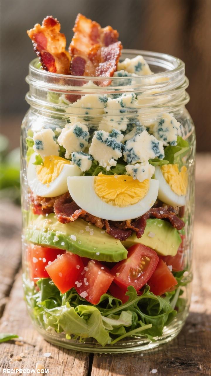 make ahead cold lunches Cobb Salad in a Jar