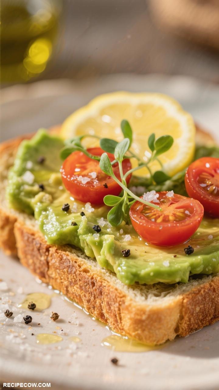 no cook lunch ideas Avocado Toast with Cherry Tomatoes