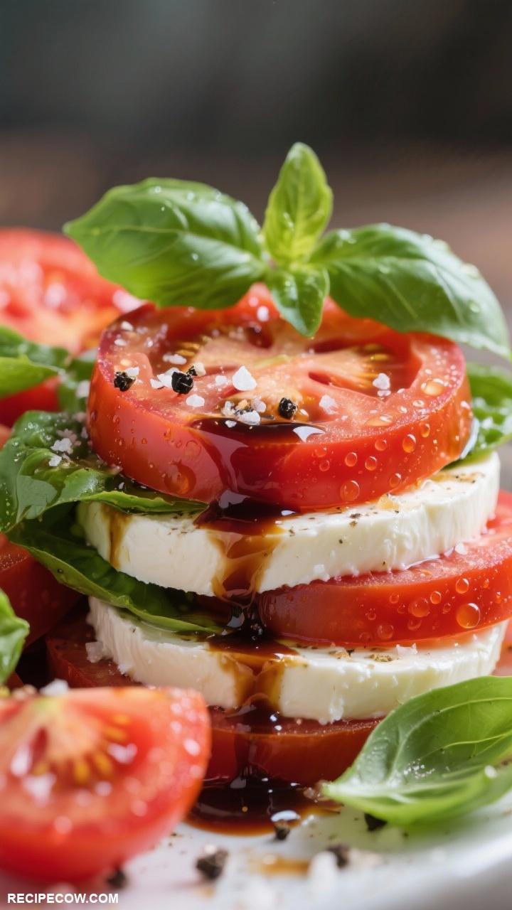 no cook lunch ideas Caprese Salad with Balsamic Glaze