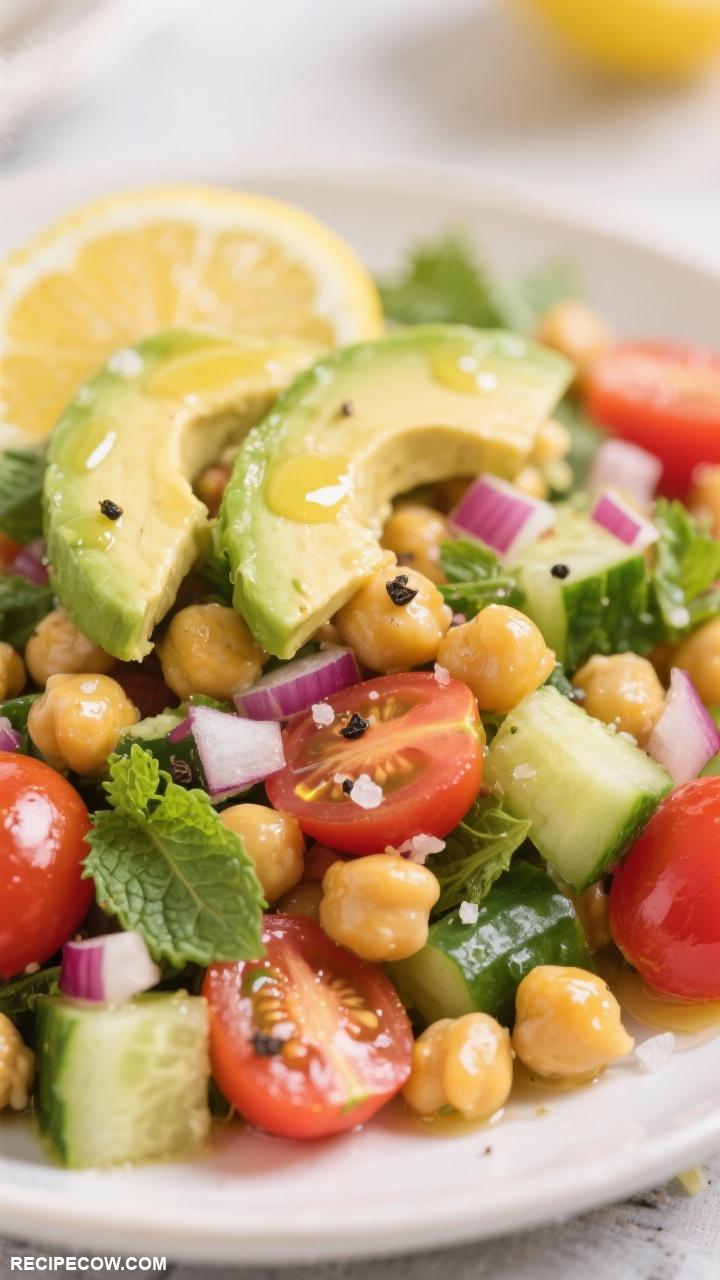 no cook lunch ideas Chickpea Salad with Lemon Dressing