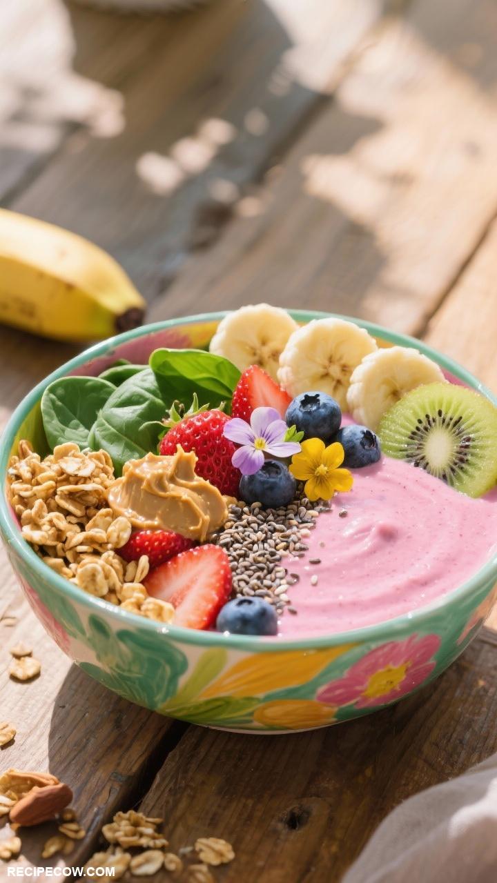 no cook lunch ideas Smoothie Bowl with Granola Topping