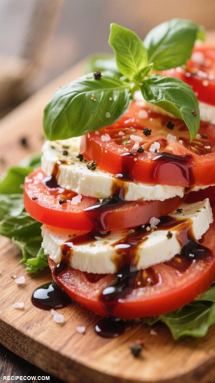 quick lunch ideas Caprese Salad with Balsamic Glaze