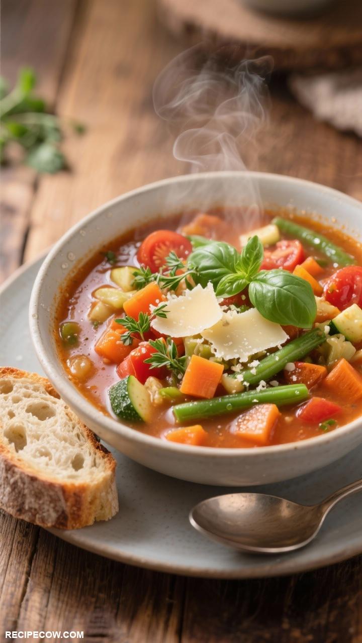 quick lunch ideas Minestrone Soup with Fresh Herbs
