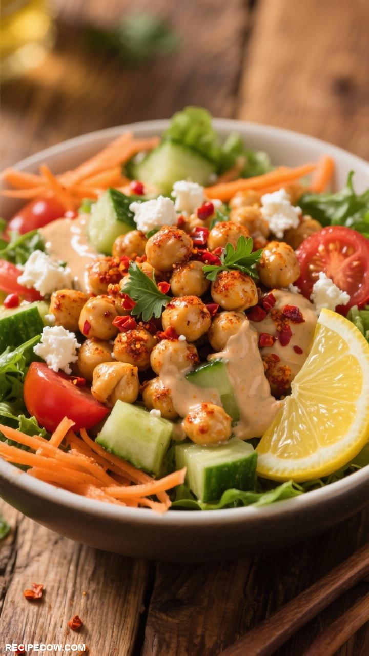 quick lunch ideas Spicy Chickpea Salad Bowl