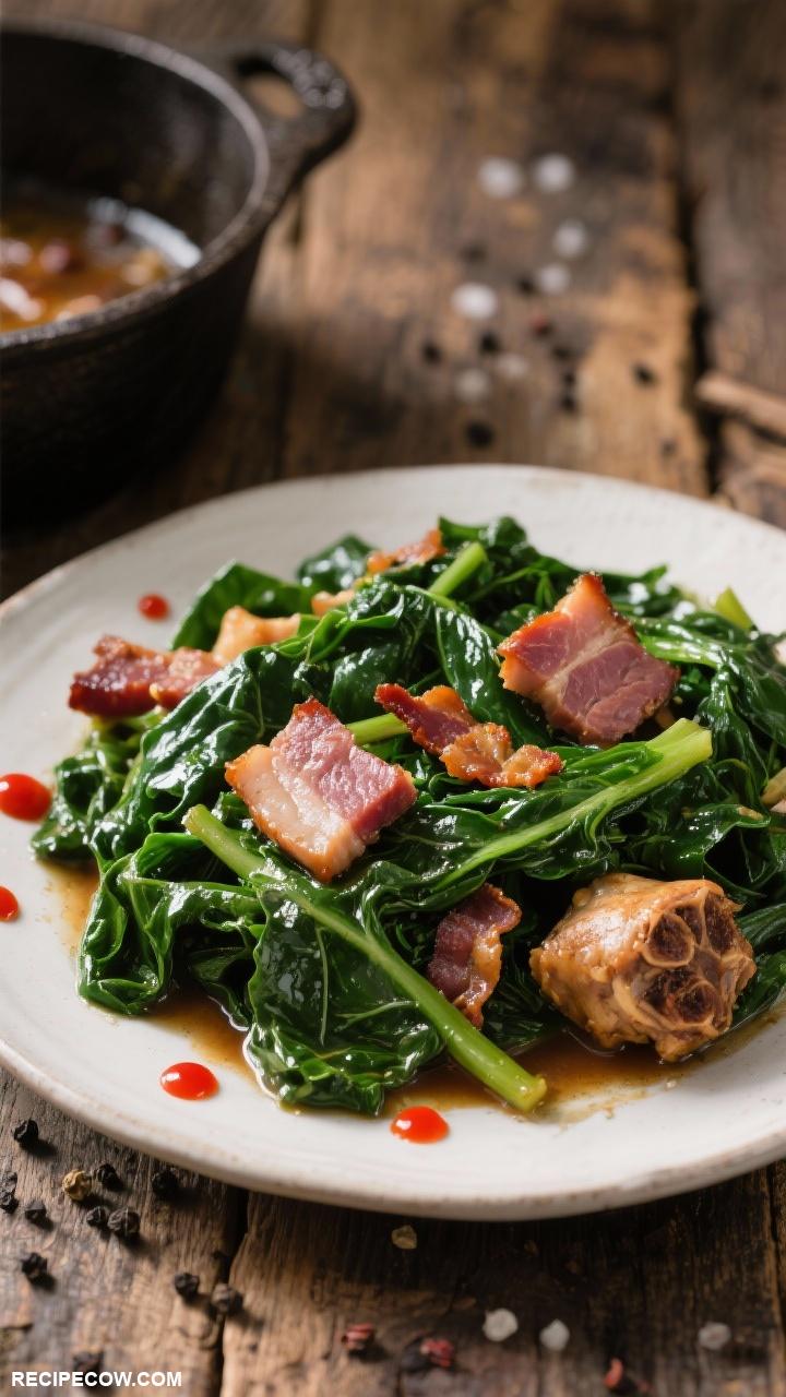 southern foods Collard Greens with Ham Hocks