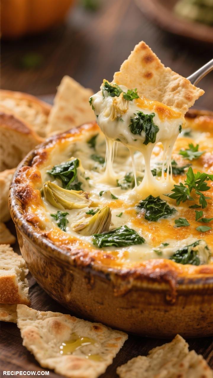thanksgiving appetizers Cheesy Spinach Artichoke Dip