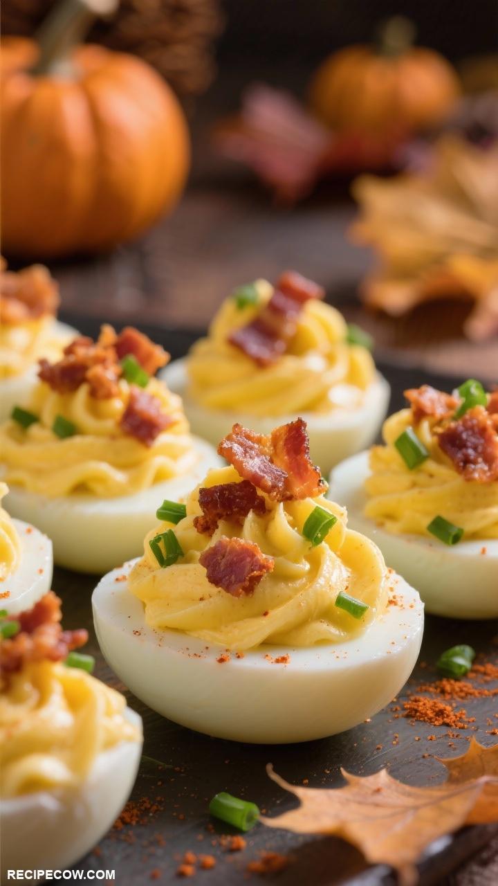 thanksgiving appetizers Deviled Eggs with Bacon