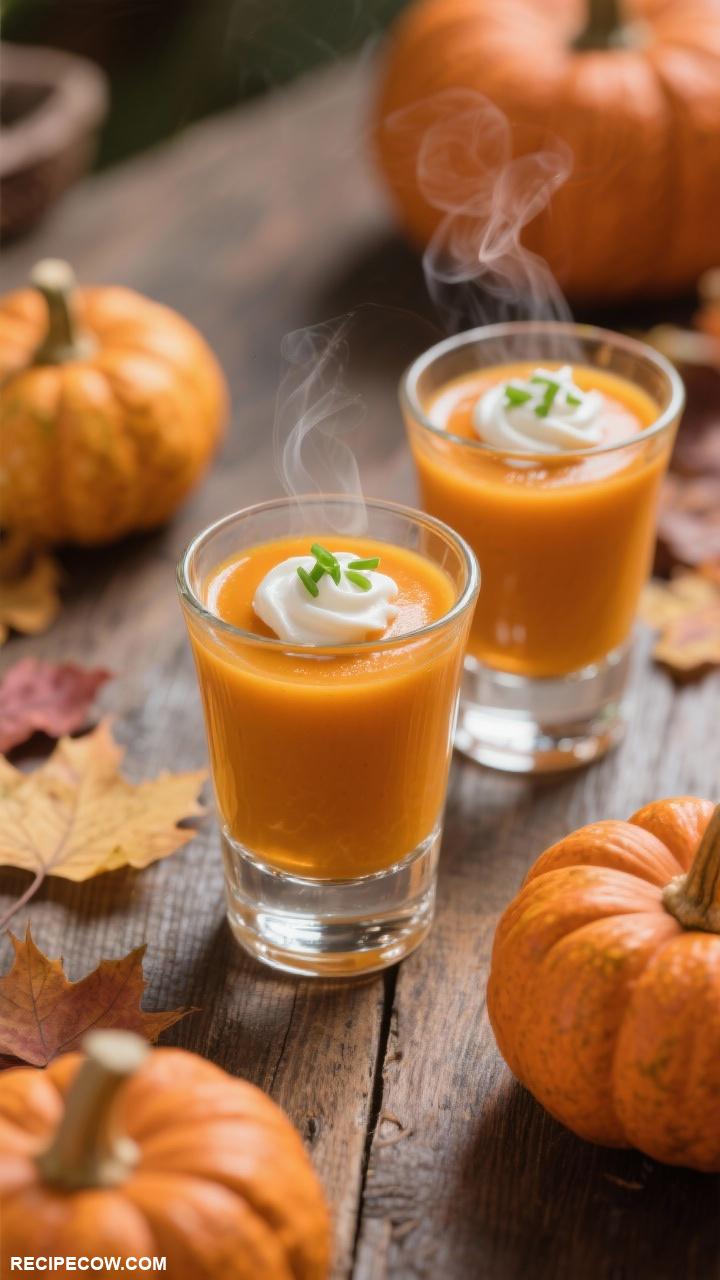 thanksgiving appetizers Pumpkin Soup Shots