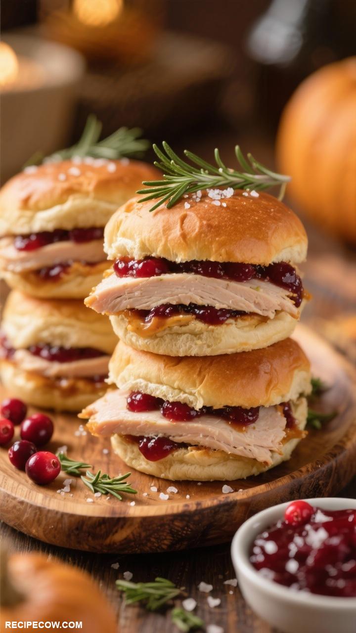 thanksgiving appetizers Turkey and Cranberry Sliders