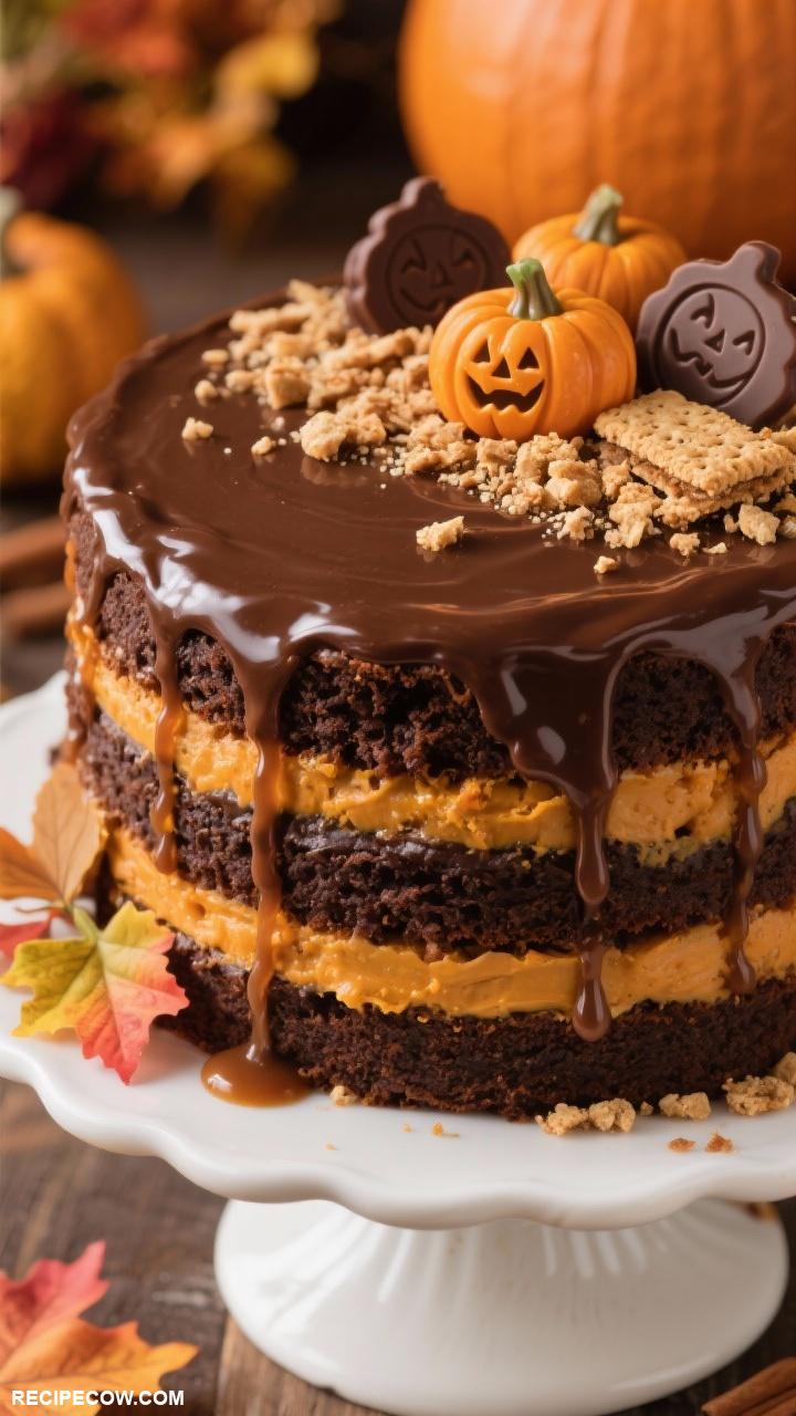 thanksgiving cake ideas Chocolate Pumpkin Layer Cake