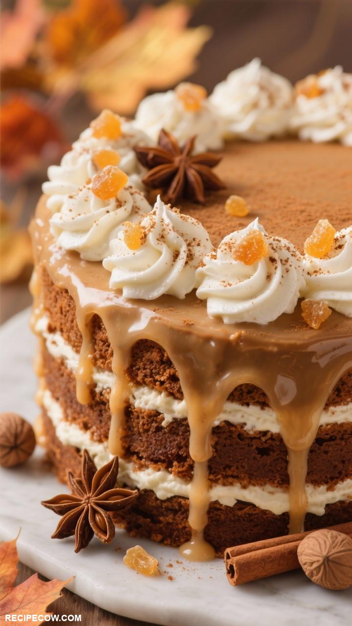 thanksgiving cake ideas Gingerbread Cake with Vanilla Glaze