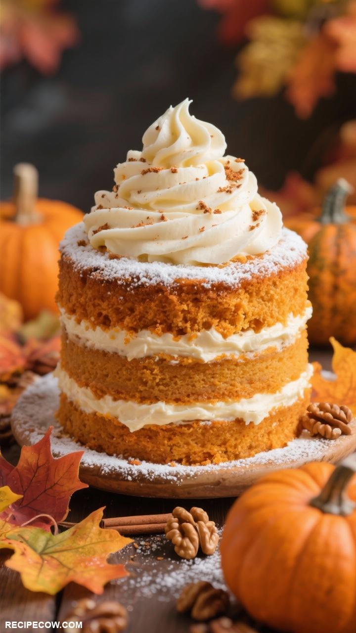 thanksgiving cake ideas Pumpkin Spice Cake with Cream Cheese Frosting