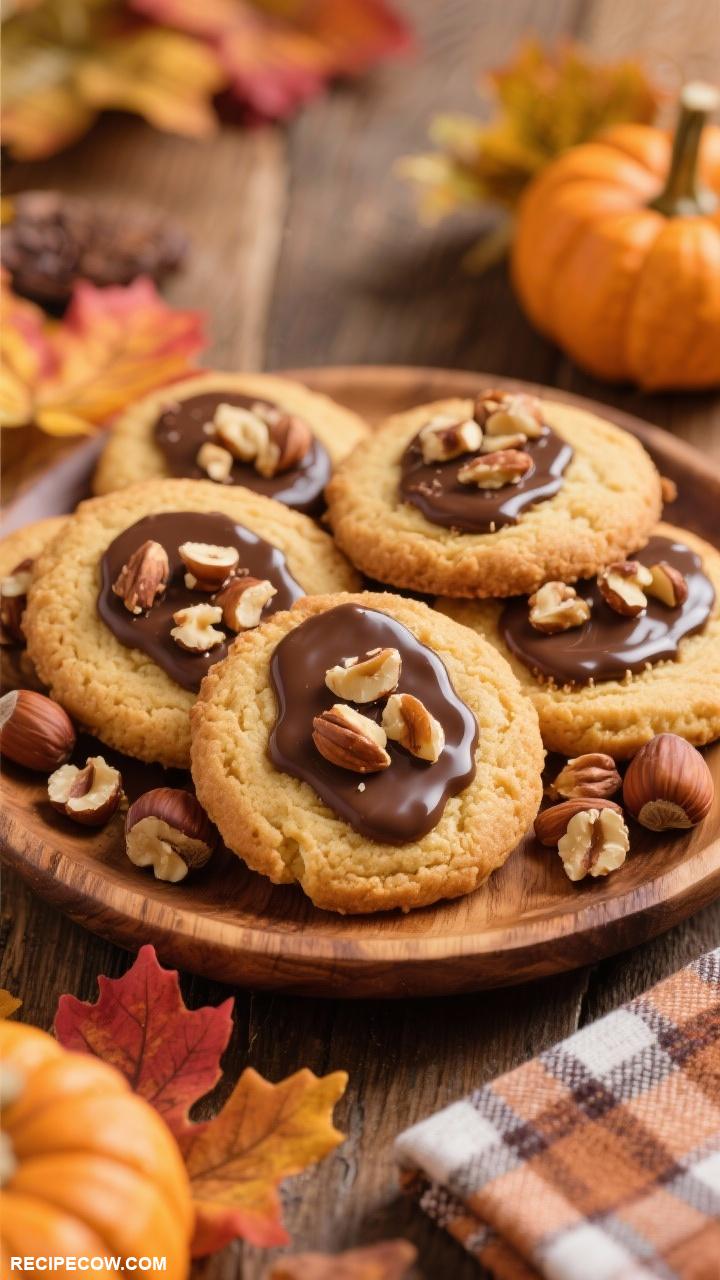thanksgiving cookies Chocolate Hazelnut Shortbread Cookies
