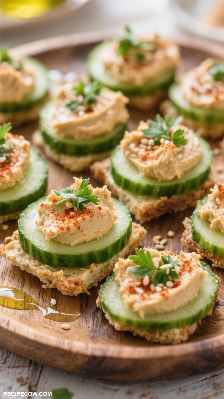 Gluten free appetizers Cucumber Hummus Bites