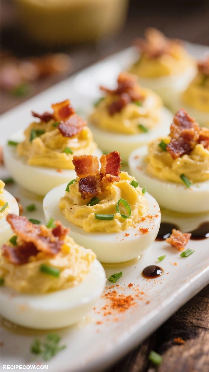 Gluten free appetizers Deviled Eggs with Bacon