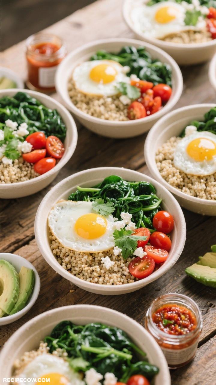 breakfast meal prep for the week Savory Quinoa Bowls with Eggs