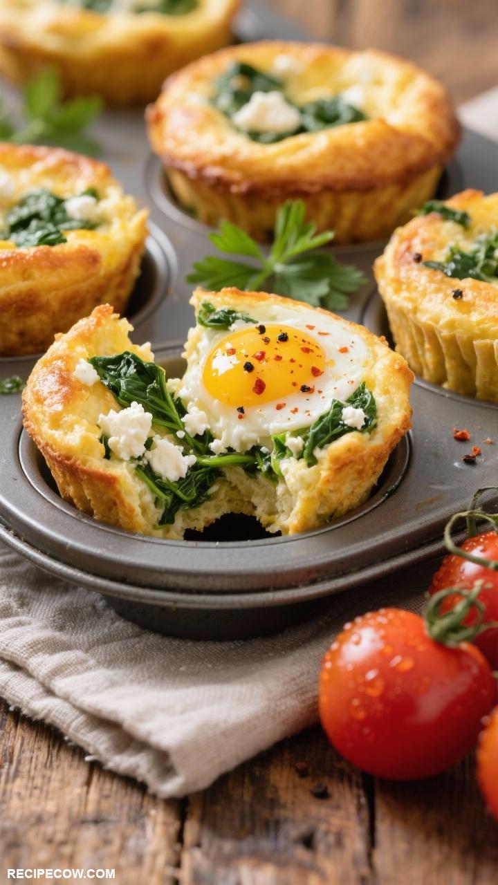 breakfast meal prep for the week Spinach and Feta Egg Muffins
