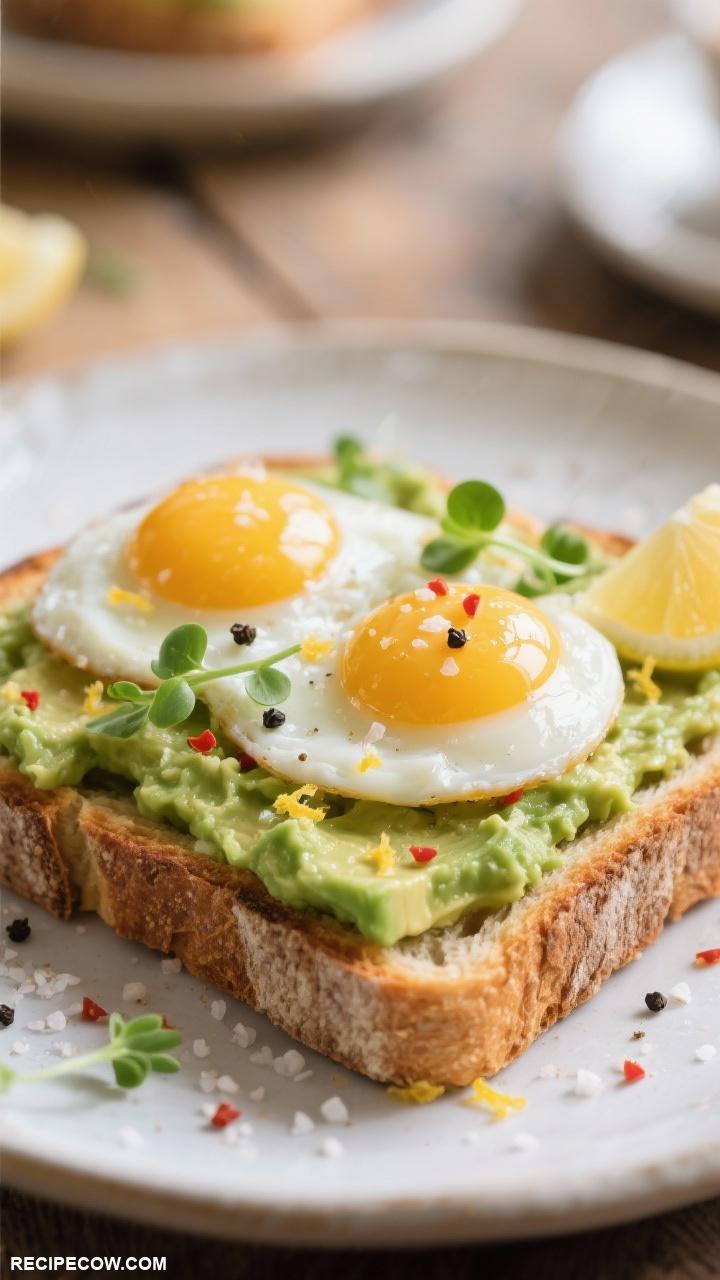 brunch recipes Avocado Toast with Poached Eggs