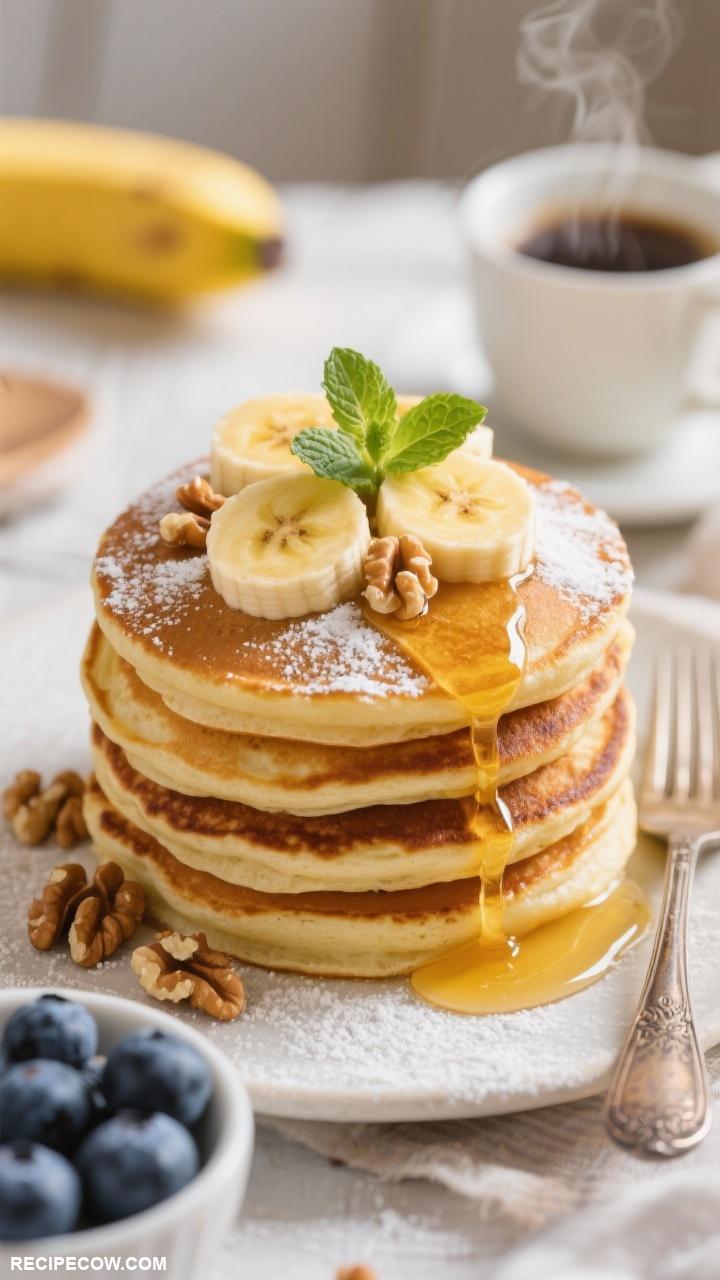 brunch recipes Banana Pancakes with Maple Syrup