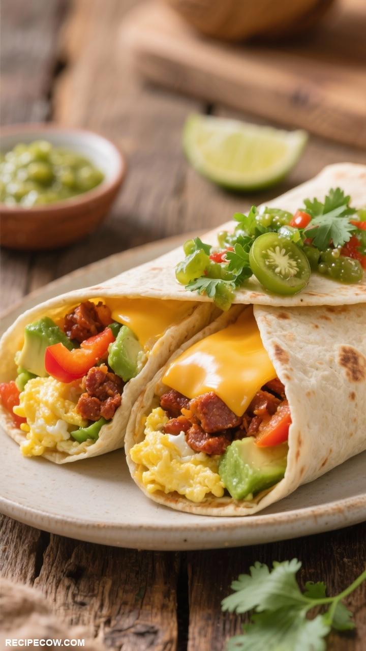 brunch recipes Breakfast Burrito with Salsa Verde