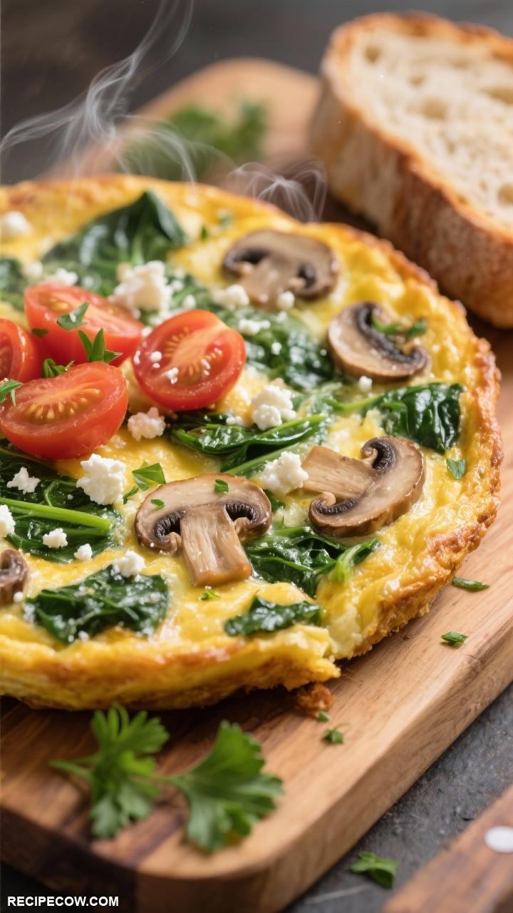 brunch recipes Mushroom Spinach Frittata Bake