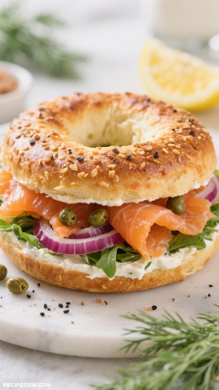 brunch recipes Smoked Salmon Bagel Sandwiches