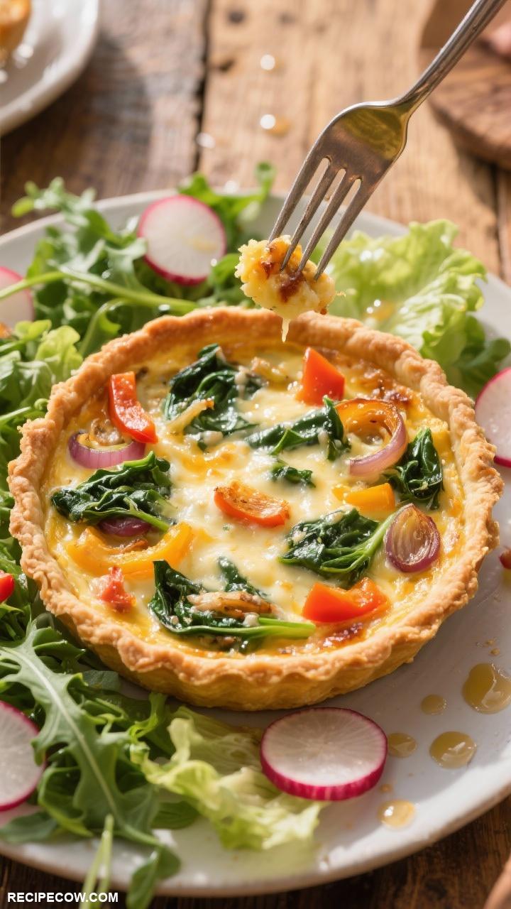 brunch recipes Vegetable Quiche with Mixed Greens