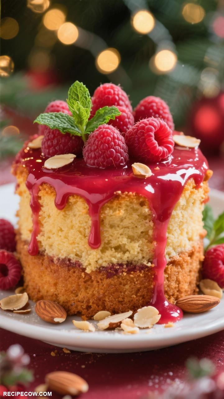 christmas cake ideas Almond Cake with Raspberry Glaze