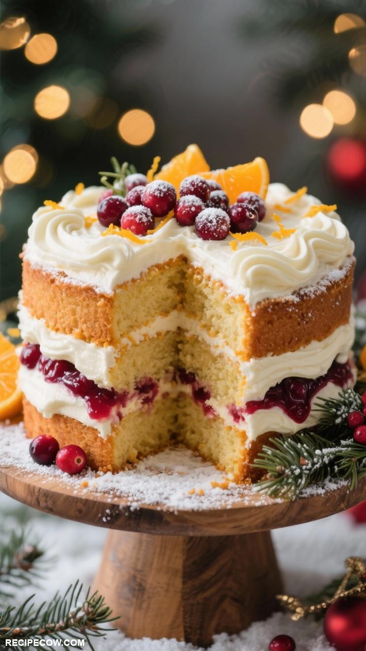 christmas cake ideas Cranberry Orange Cake