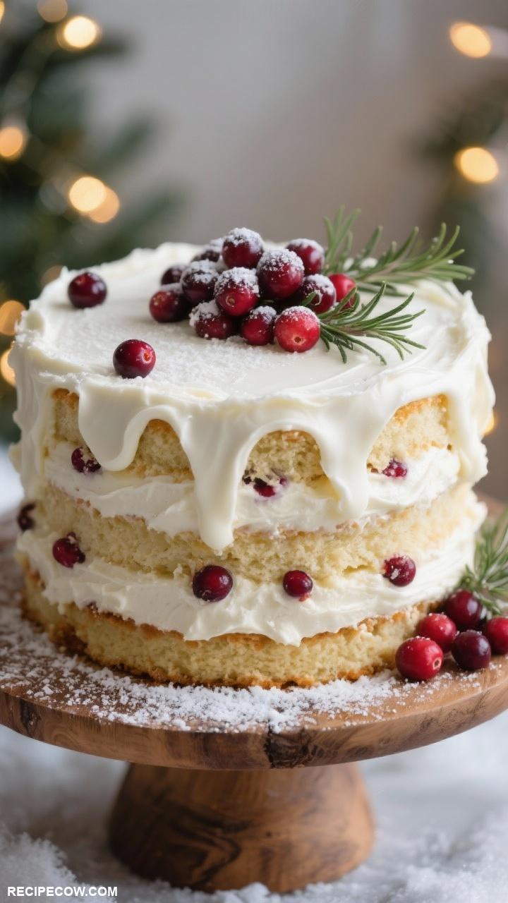 christmas cake ideas White Chocolate Cranberry Cake