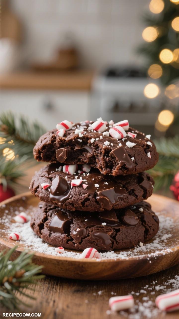 christmas cookies Double Chocolate Peppermint Cookies
