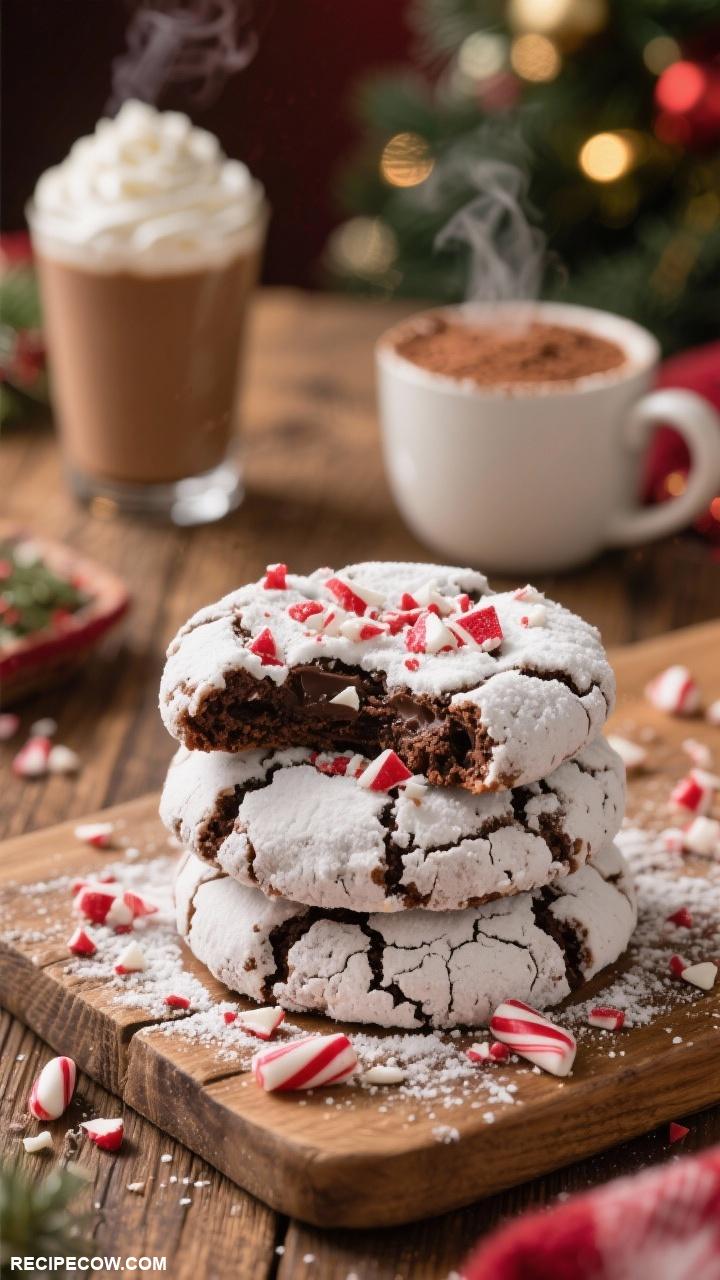 christmas cookies Peppermint Mocha Crinkle Cookies