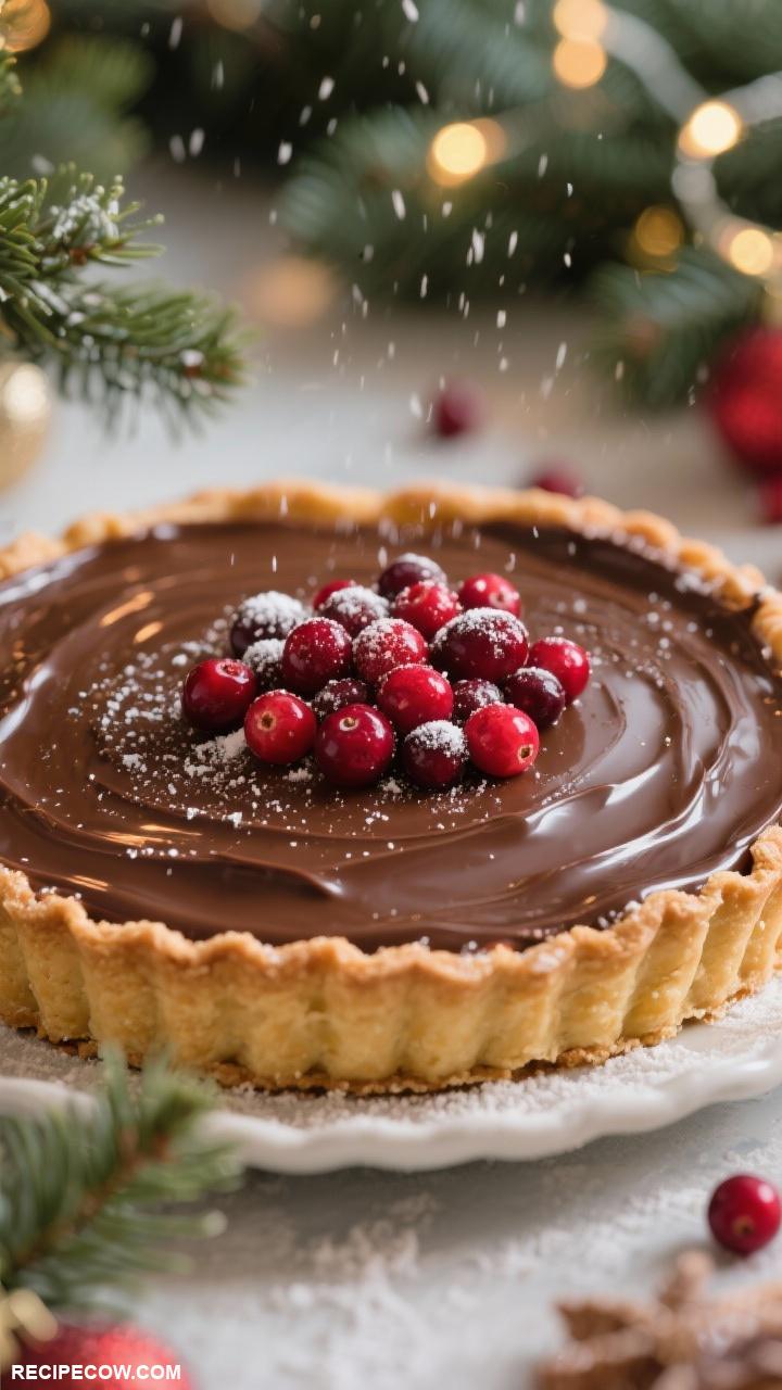 christmas desserts Chocolate Cranberry Tart