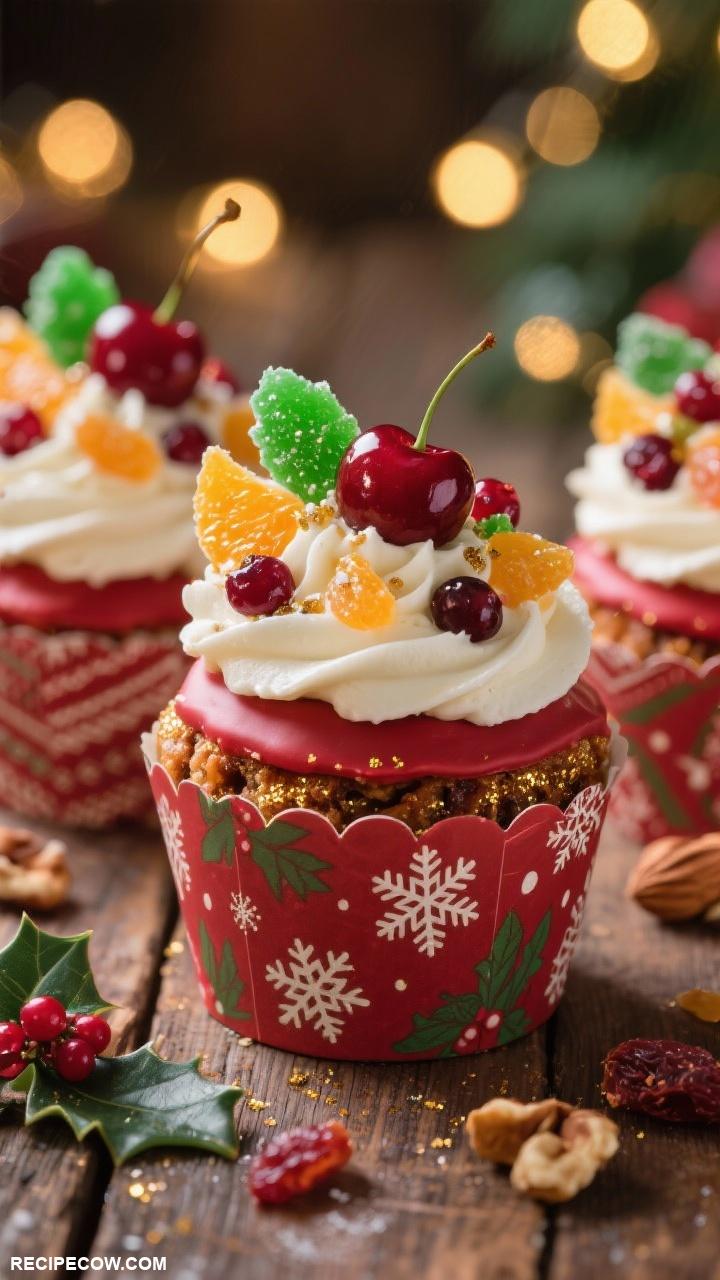 christmas desserts Christmas Fruitcake Cupcakes