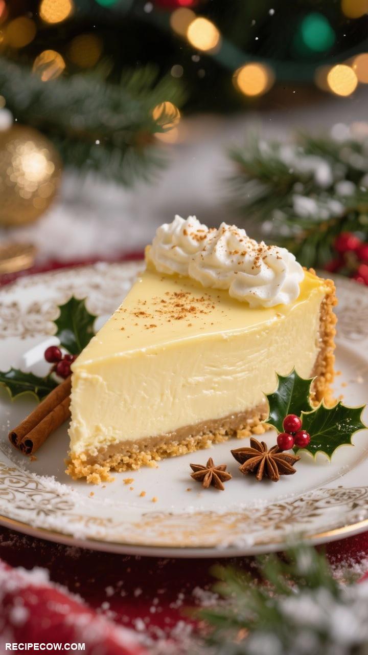 christmas desserts Eggnog Cheesecake