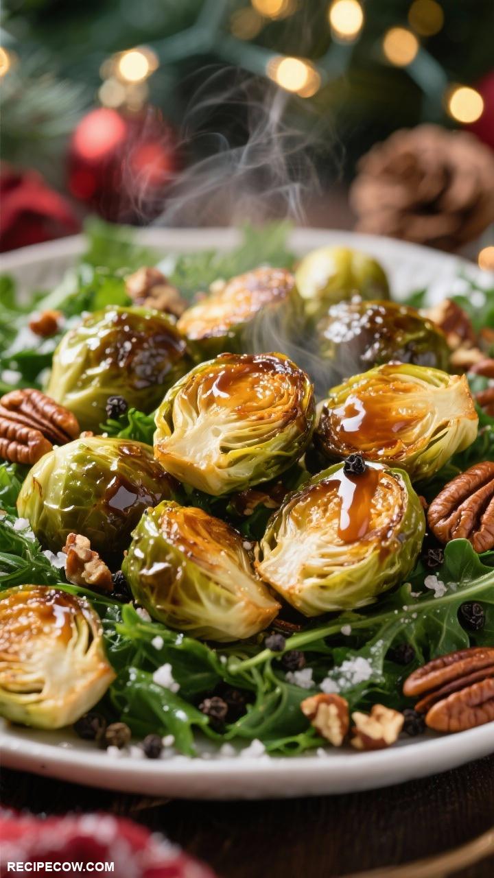 christmas dinner ideas Maple Roasted Brussels Sprouts