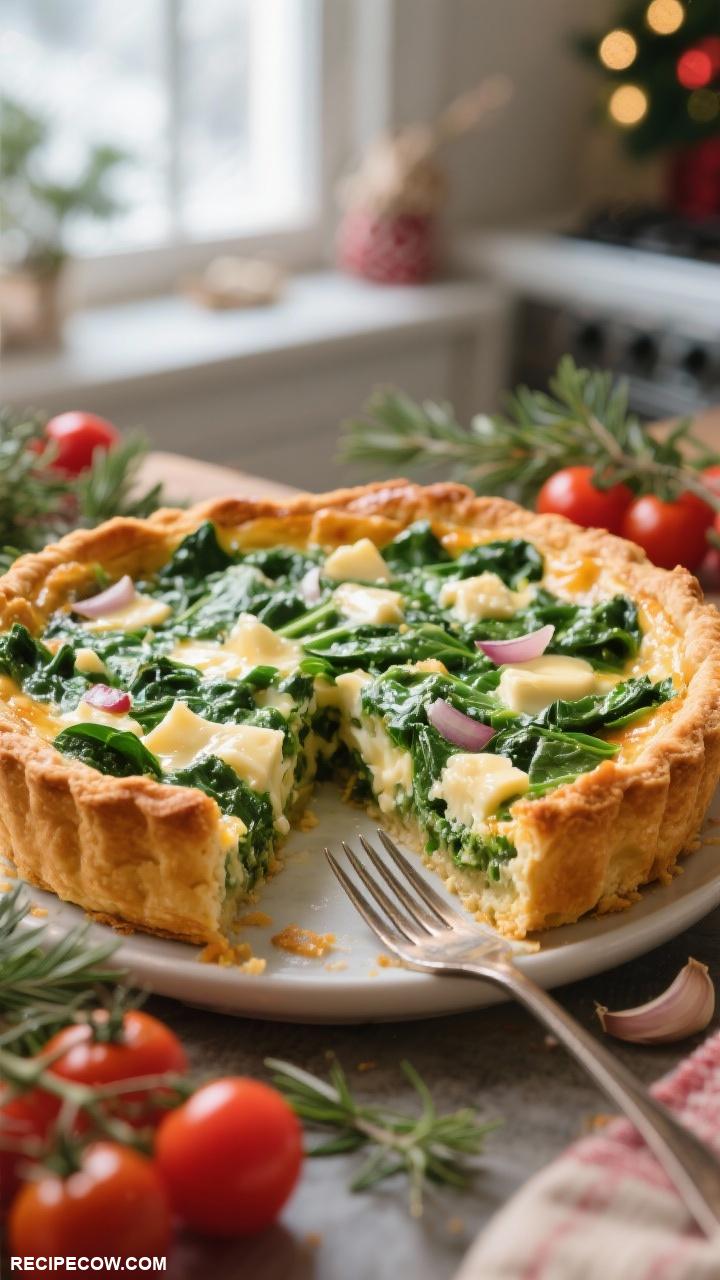 christmas morning breakfast ideas Cheesy Spinach Quiche