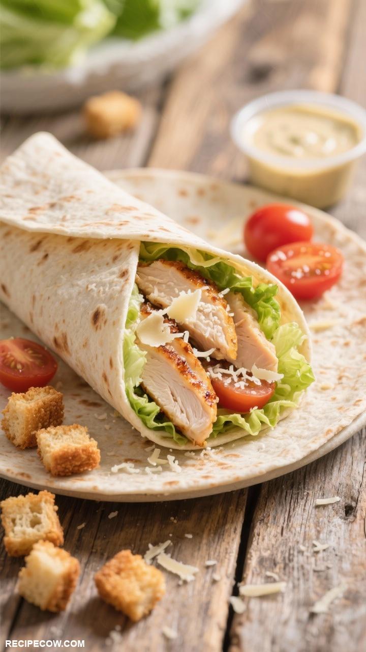 cold lunch box recipes Chicken Caesar Wraps