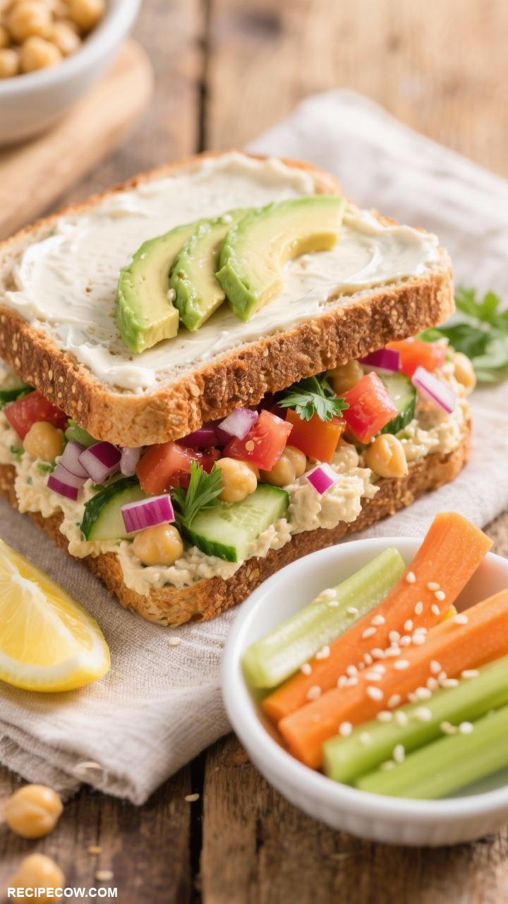 cold lunch box recipes Chickpea Salad Sandwich
